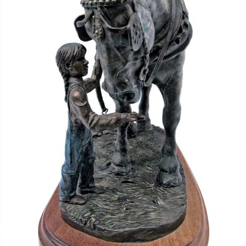 Linda Stewart bronze sculpture titled Gentle Affection