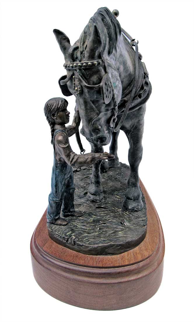 Linda Stewart bronze sculpture titled Gentle Affection