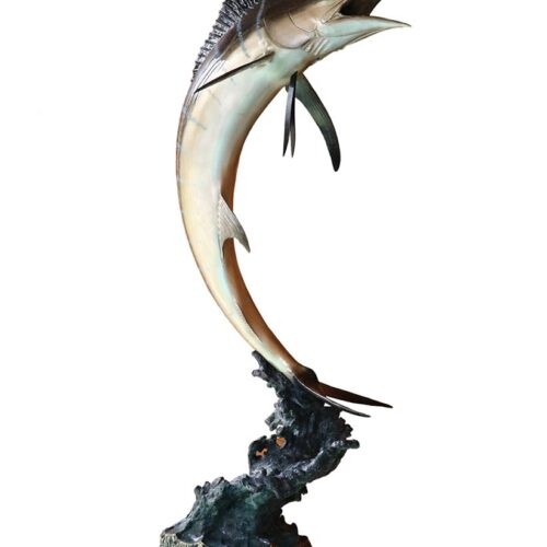Marlin Waters a limited edition bronze sculpture by noted marine art Robert Wyland