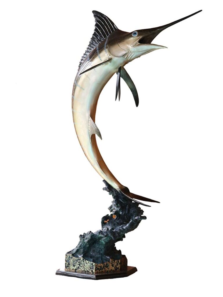 Marlin Waters a limited edition bronze sculpture by noted marine art Robert Wyland
