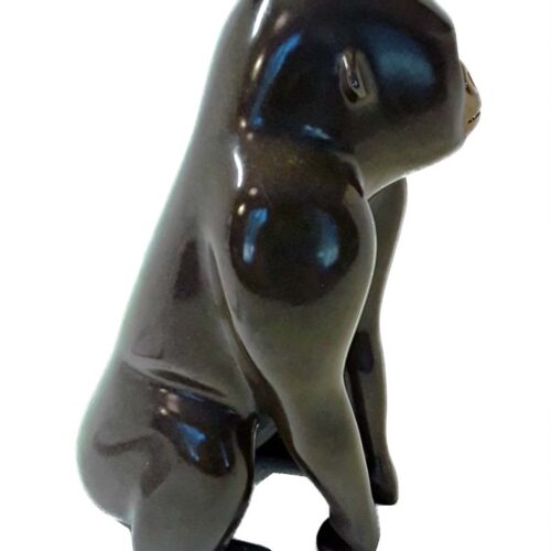 Bronze sculpture titled Mountain Gorilla by Loet Vanderveen