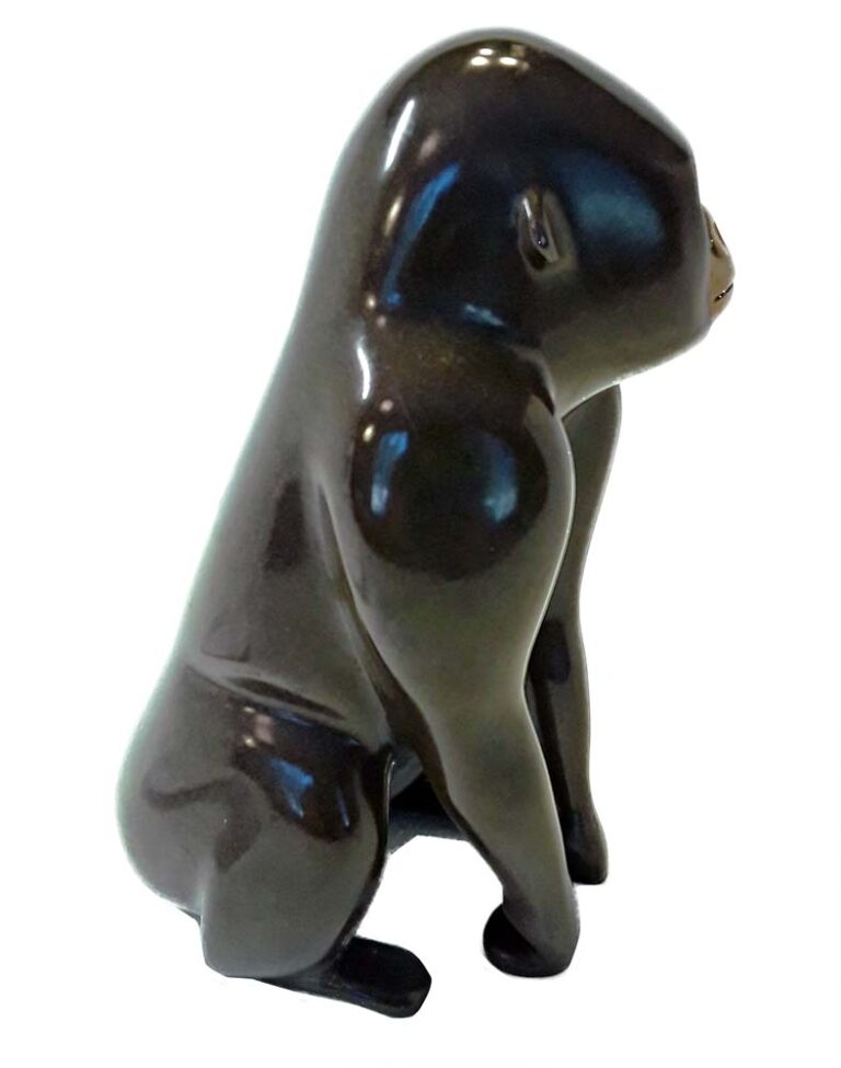 Bronze sculpture titled Mountain Gorilla by Loet Vanderveen