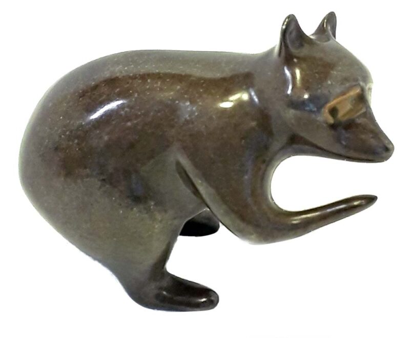 Bronze Raccoon sculpture by Loet Vanderveen