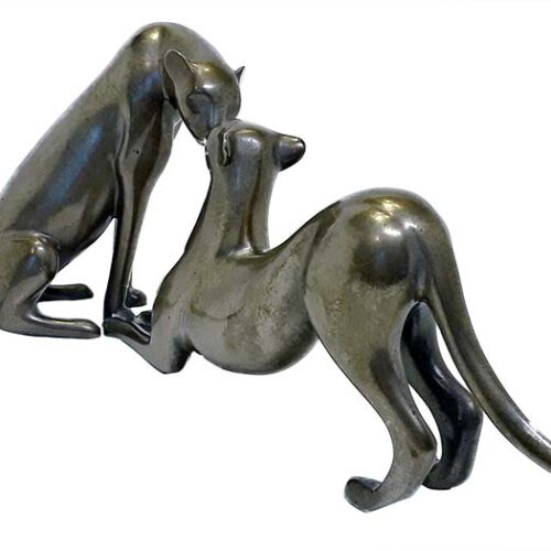 Bronze sculpture of Two Cheetahs by Loet Vanderveen