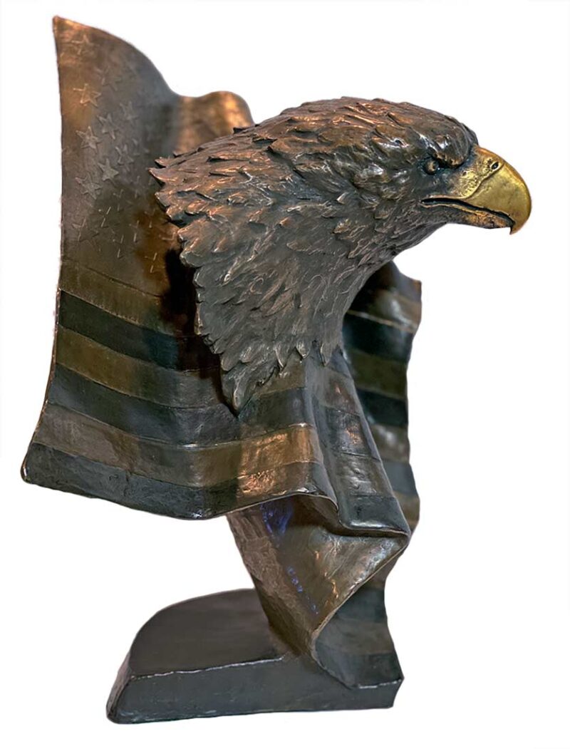Forever Free a bronze eagle sculpture by Mark Hopkins