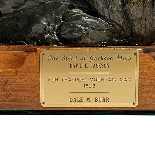 Jackson Hole David E Jackson fur trapper bronze by Dale M Burr