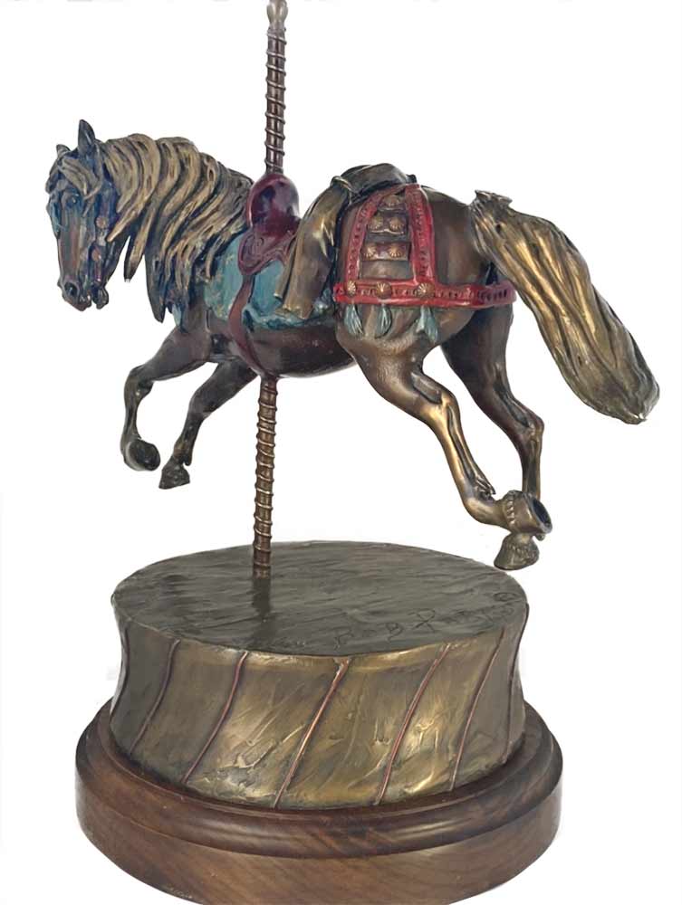 Horse on a Carousel a limited edition bronze sculpture by Bob Parks