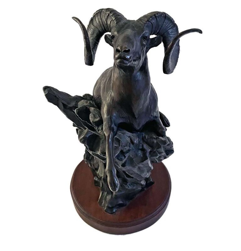 Stephen LeBlanc artist sculptor bronze sculpture of a Ram