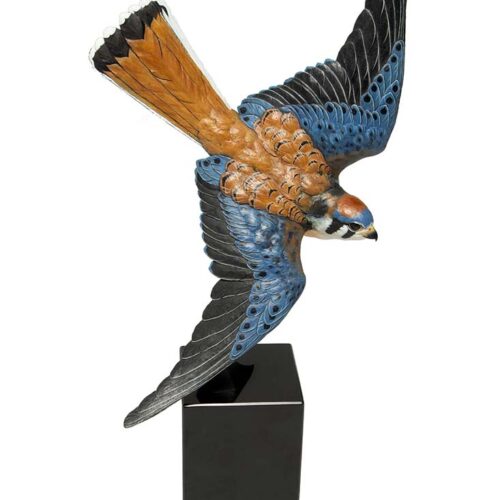 Monelli Bronze Bird sculpture colorful patina