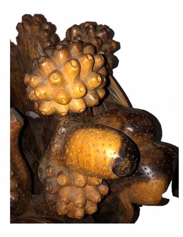 Carved Wood Aquatic Intricate Sculpture