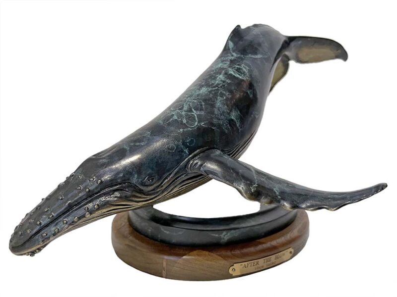 Vince Valdez - After the Blow a limited edition bronze whale sculpture