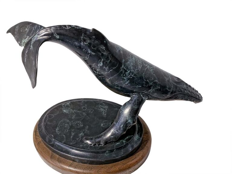 Vince Valdez – After the Blow a limited edition bronze whale sculpture