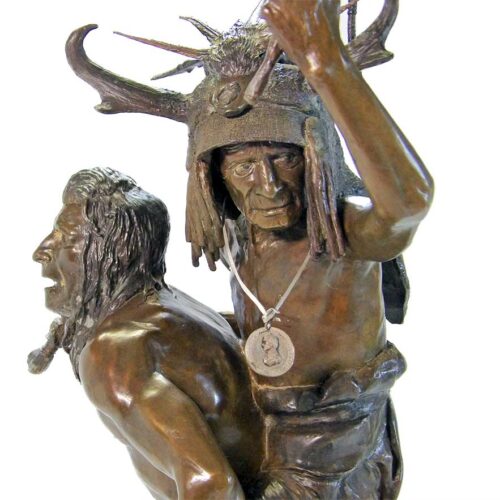 Escape a bronze Native American sculpture by Bud Boller