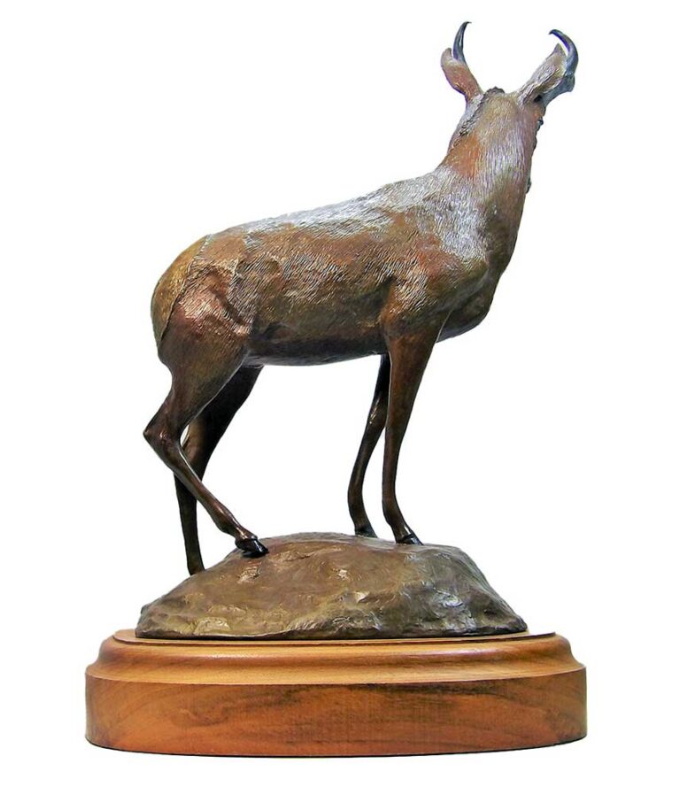 Sentinel of the Plains a limited edition bronze Pronghorn sculpture by Bud Boller