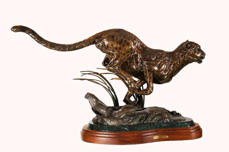 Survival on the Serengeti a limited edition bronze sculpture by sculptor-artist Dennis Jones