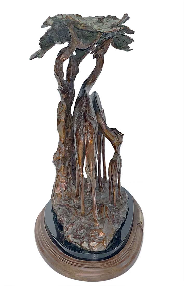 Kent Ullberg limited edition bronze Giraffe sculpture Tree shapers