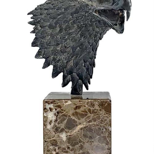 Two nicely created special edition silver sculptures of an Eagle head or bust by noted sculptor Bruce Killen