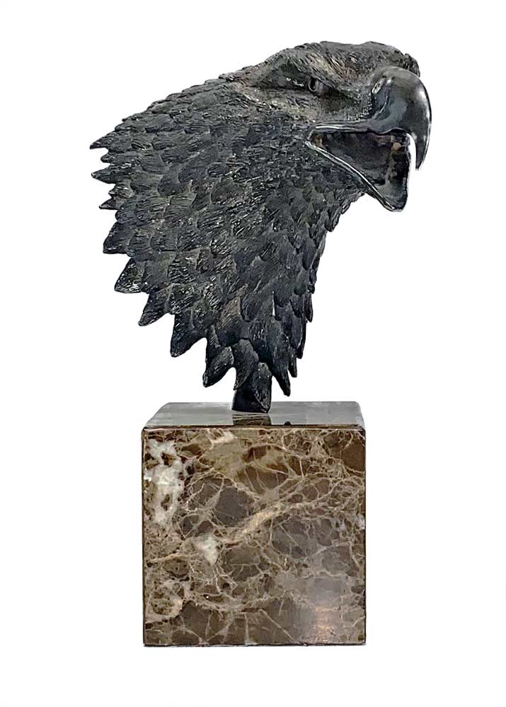 Two nicely created special edition silver sculptures of an Eagle head or bust by noted sculptor Bruce Killen