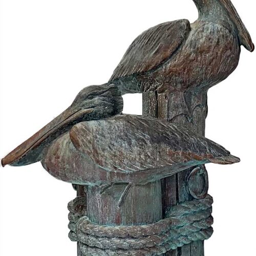A bronze sculpture of Pelicans by Bruce Killen