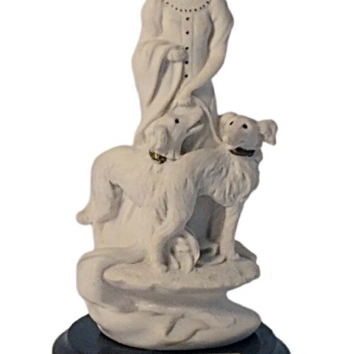 Woman with Two Dogs a porcelain sculpture figurine by Giuseppe Armani
