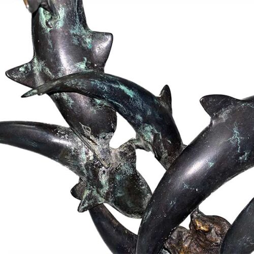 Dolphin’s Rising a Pod of Dolphins in bronze by SPI