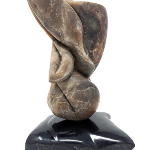 Carved stone sculpture titled Monarch of a Monarch Butterfly by Michele Chapin