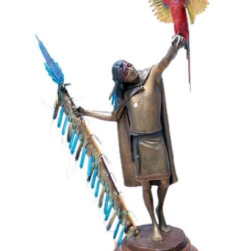 Carrier of the Sun by Dave McGary a bronze maquette size sculpture.