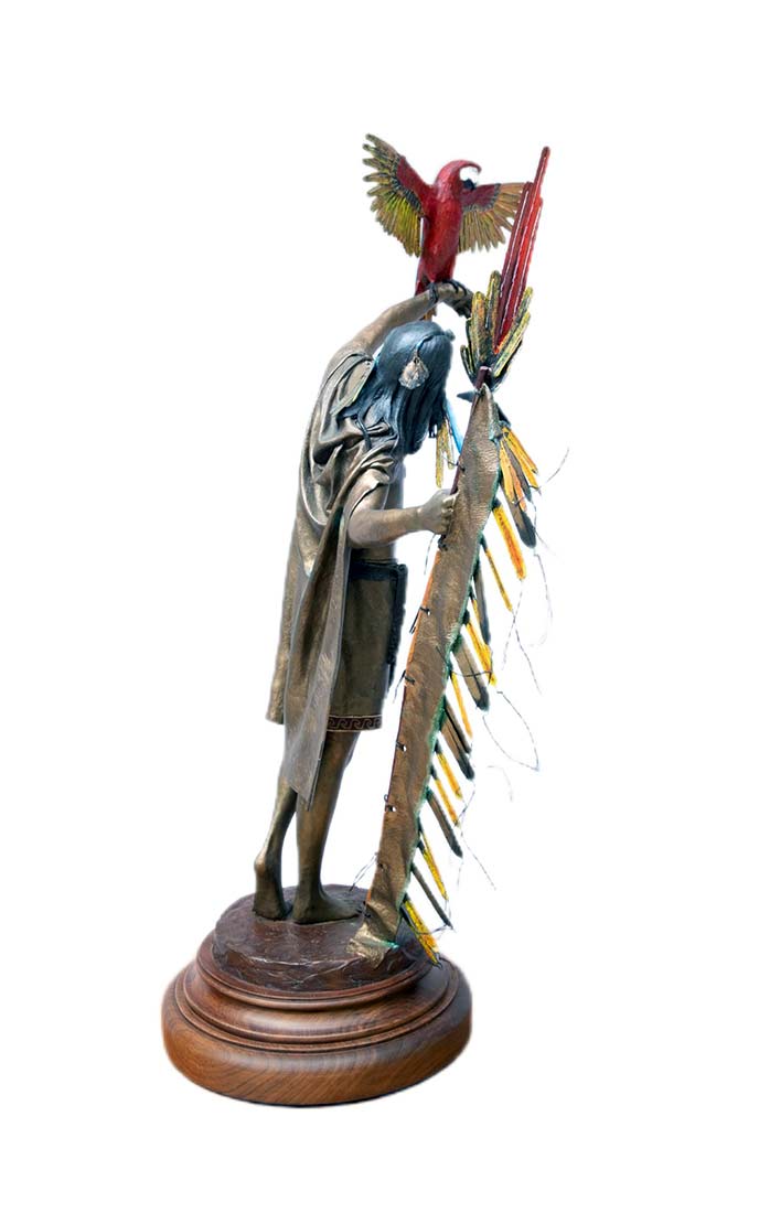 Carrier of the Sun by Dave McGary a bronze maquette size sculpture.