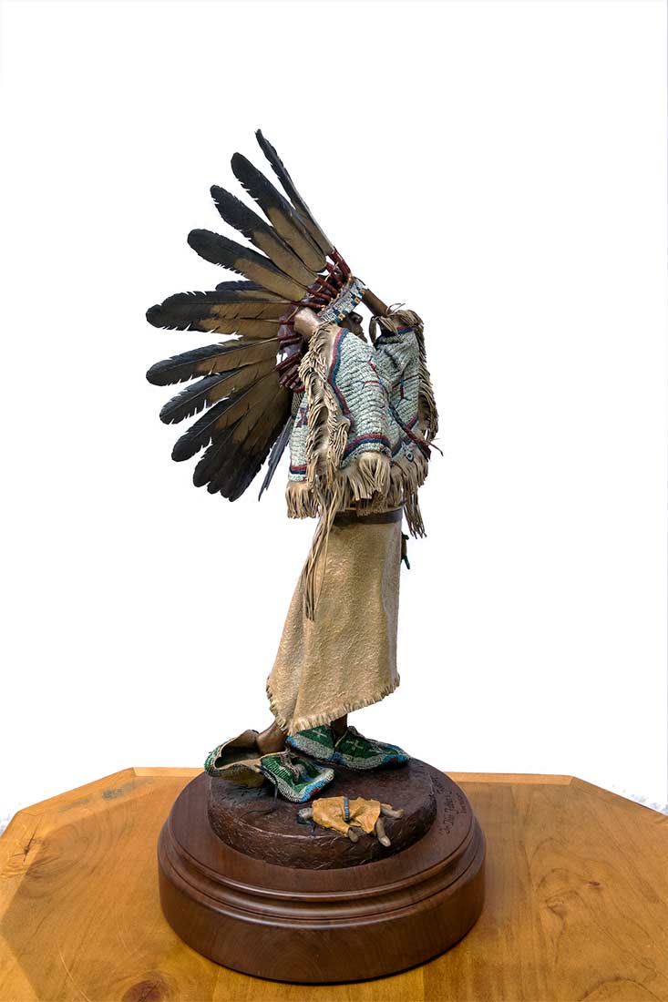 Dave McGary bronze Native American sculpture In Her Father's Footsteps