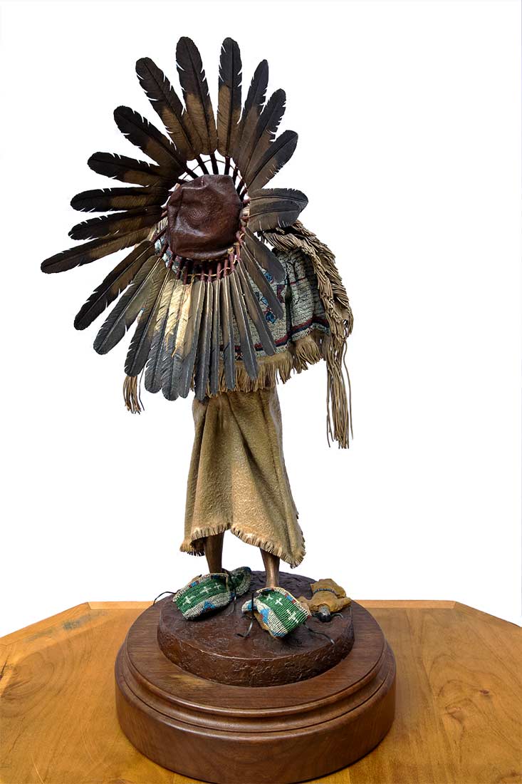Dave McGary bronze Native American sculpture In Her Father's Footsteps