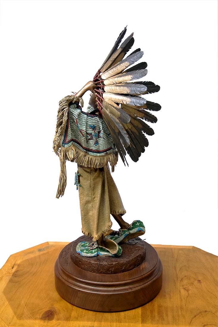 Dave McGary bronze Native American sculpture In Her Father’s Footsteps
