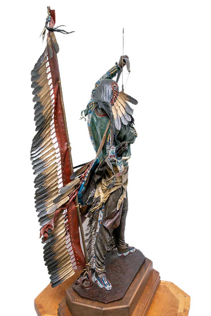 Dave McGary bronze Native American warrior sculpture Point of No Return