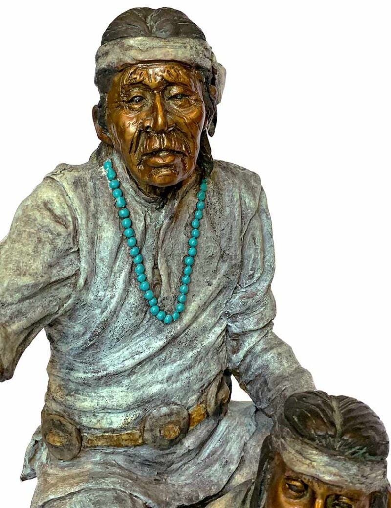 Marie Barbera a bronze Native American sculpture Listen to My Words