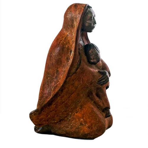 Mother and Child a bronze limited edition sculpture by Sally Kimp