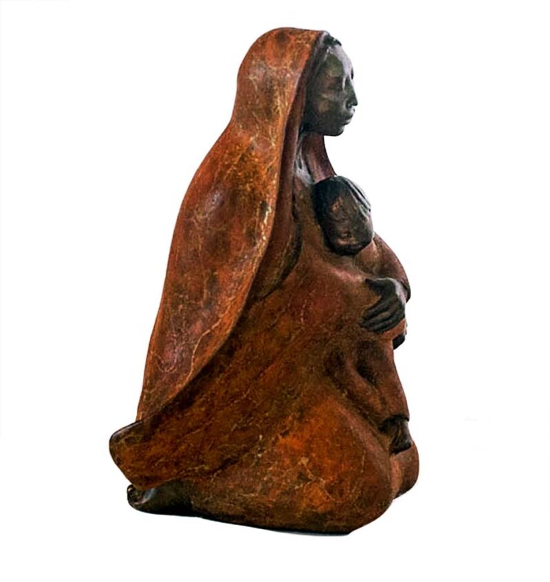 Mother and Child a bronze limited edition sculpture by Sally Kimp