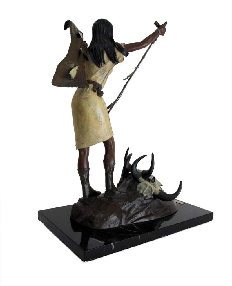 A Legend Renewed, a limited edition bronze White Buffalo Calf Maiden sculpture by Ed Swena