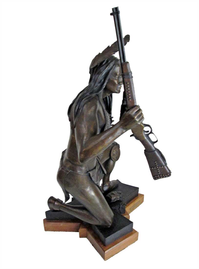 Goodbye Treaty a limited edition bronze Native American Peace Treaty sculpture by noted sculptor-artist Ed Swena