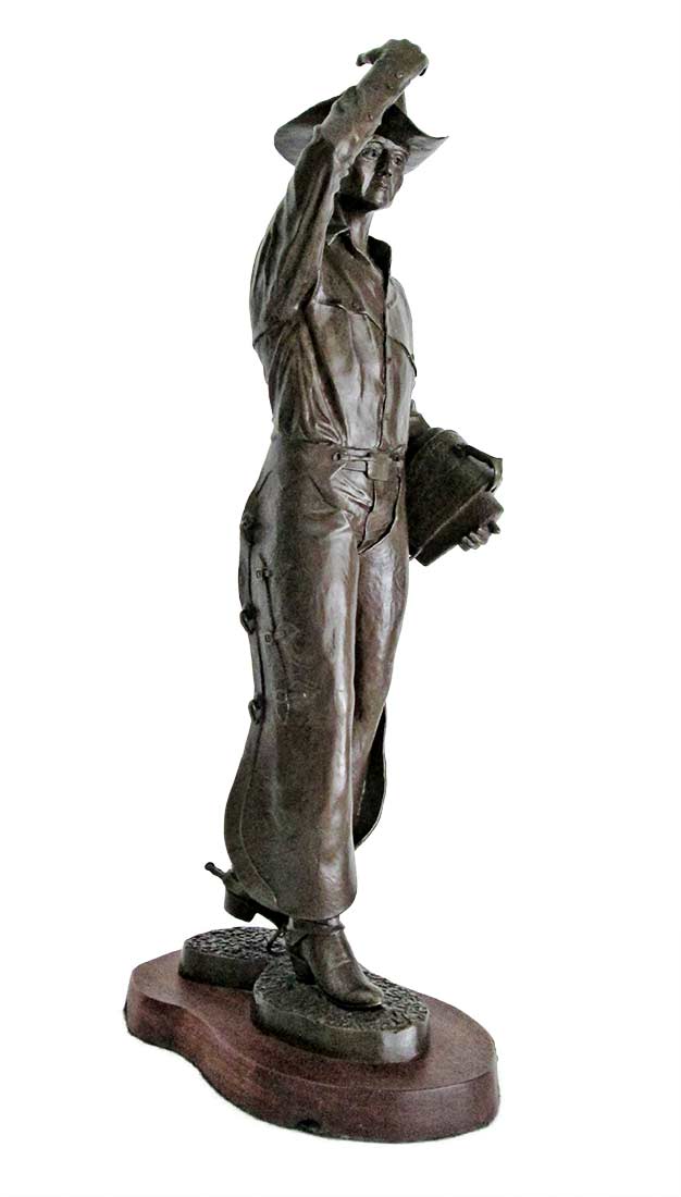 No Fear, a limited edition bronze cowboy sculpture by Ed Swena