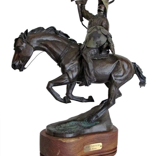War Partner a bronze war-horse sculpture by noted sculptor-artist Ed Swena
