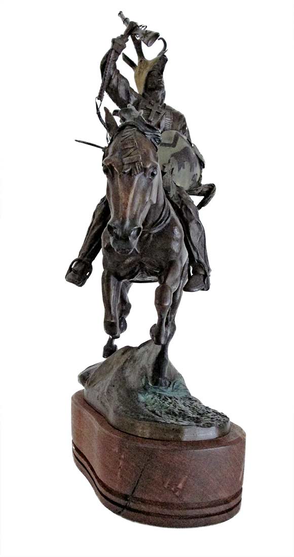 War Partner a bronze war-horse sculpture by noted sculptor-artist Ed Swena