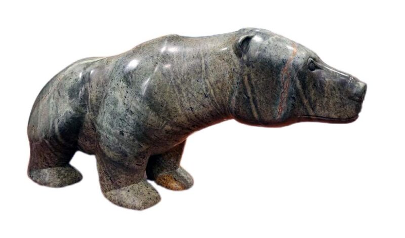 Sayed Hassan Vaezi  carved Brazilian Soap Stone Bear Sculpture