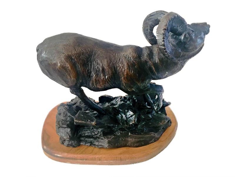 Ben France bronze Big Horn Sheep sculpture On Ptarmigan Mt.