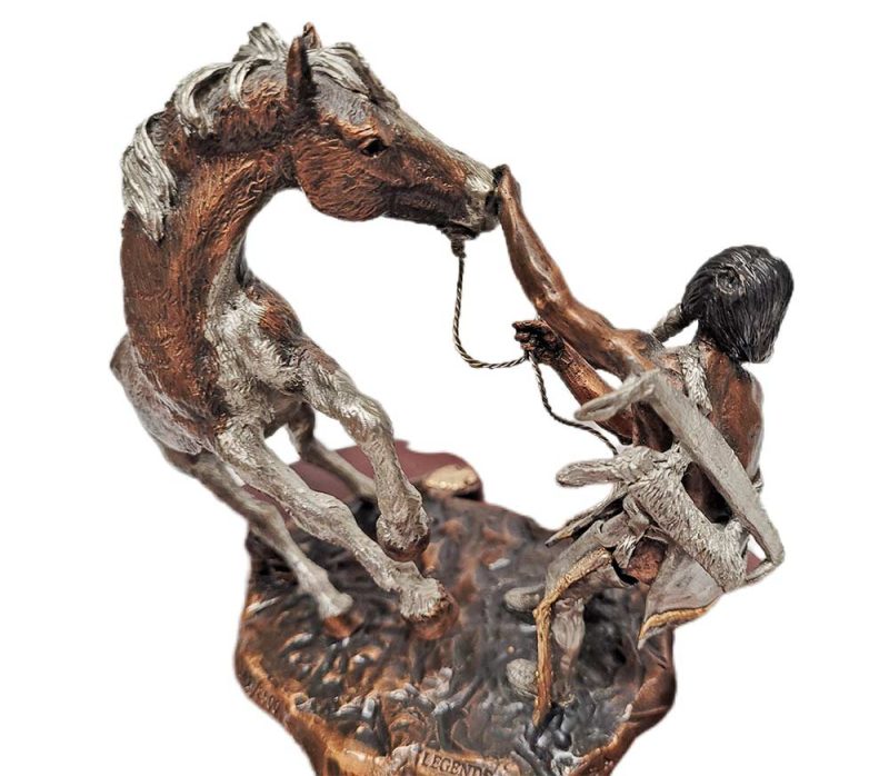 C. A. Pardell a mixed-media Native American & Horse sculpture titled SHHH!