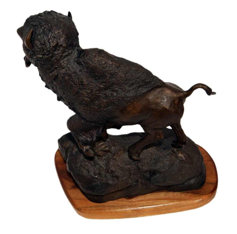 Cody Wyoming a limited edition bronze Buffalo sculpture by noted wildlife sculptor-artist R. Rousu
