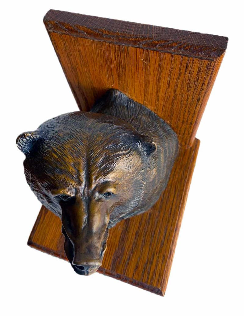 Grizzly Bear Bookends a limited edition bronze Grizzly Bear(s) sculpture by noted wildlife sculptor-artist R. Rousu