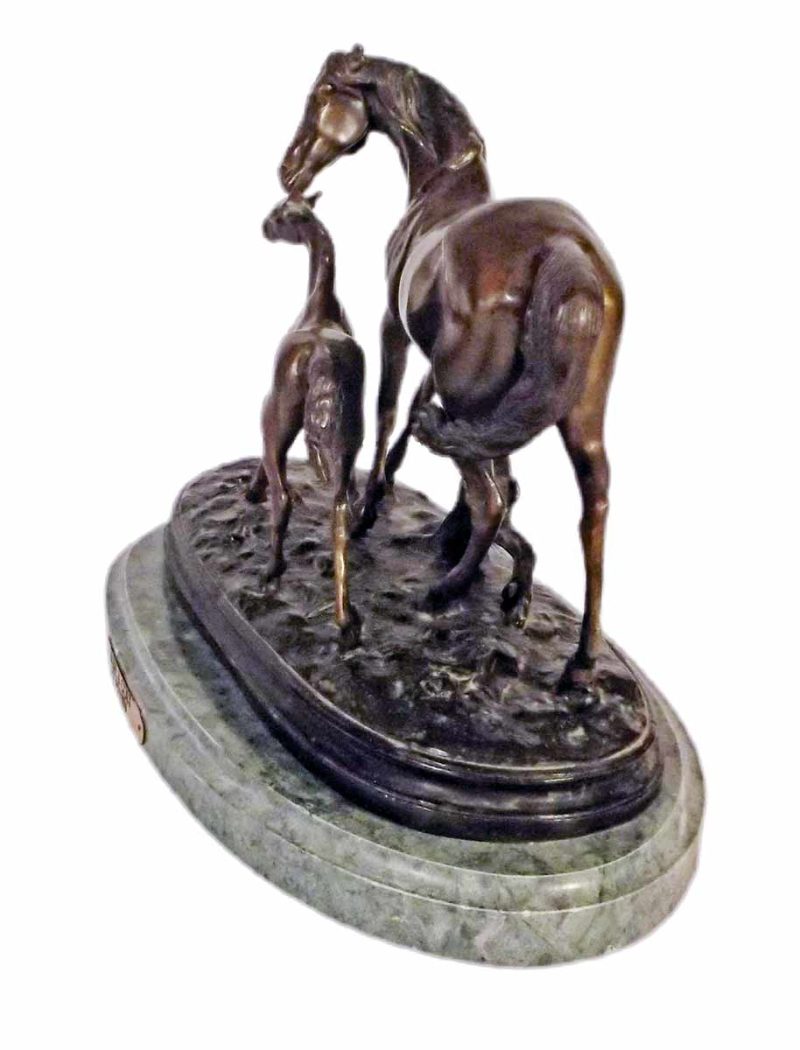 Mare and Colt a limited edition bronze equine sculpture by noted French sculptor Christophe Fratin