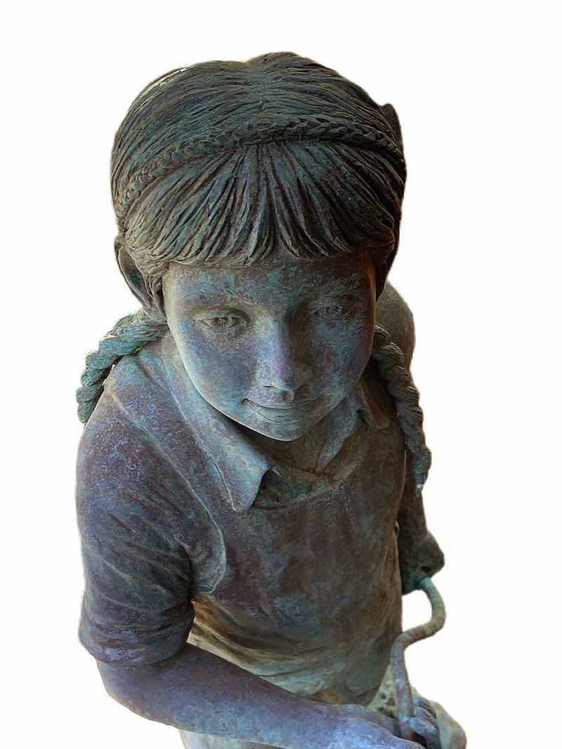 Bronze Garden sculpture from Elite By Henri titled "Garden Fountain Girl". Great for an outdoor decorative environment - attractive price.
