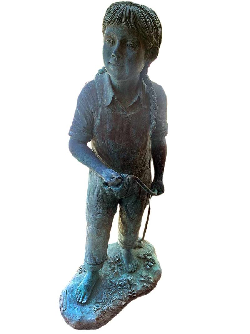 Bronze Garden sculpture from Elite By Henri titled "Garden Fountain Girl". Great for an outdoor decorative environment - attractive price.
