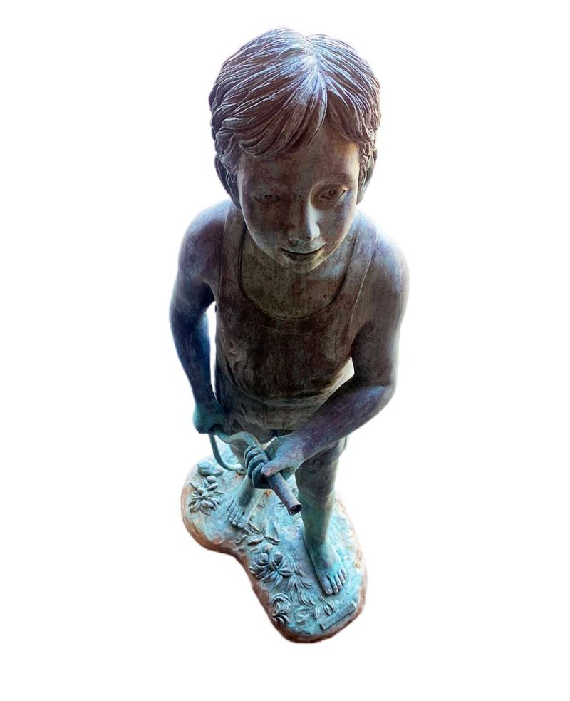Bronze Garden sculpture from Elite By Henri titled "Garden Fountain Boy". Great for outdoor decorative environment at an attractive price.