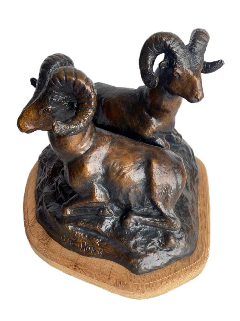 R. Rousu bronze sculpture | Big Horn Sheep - limited edition